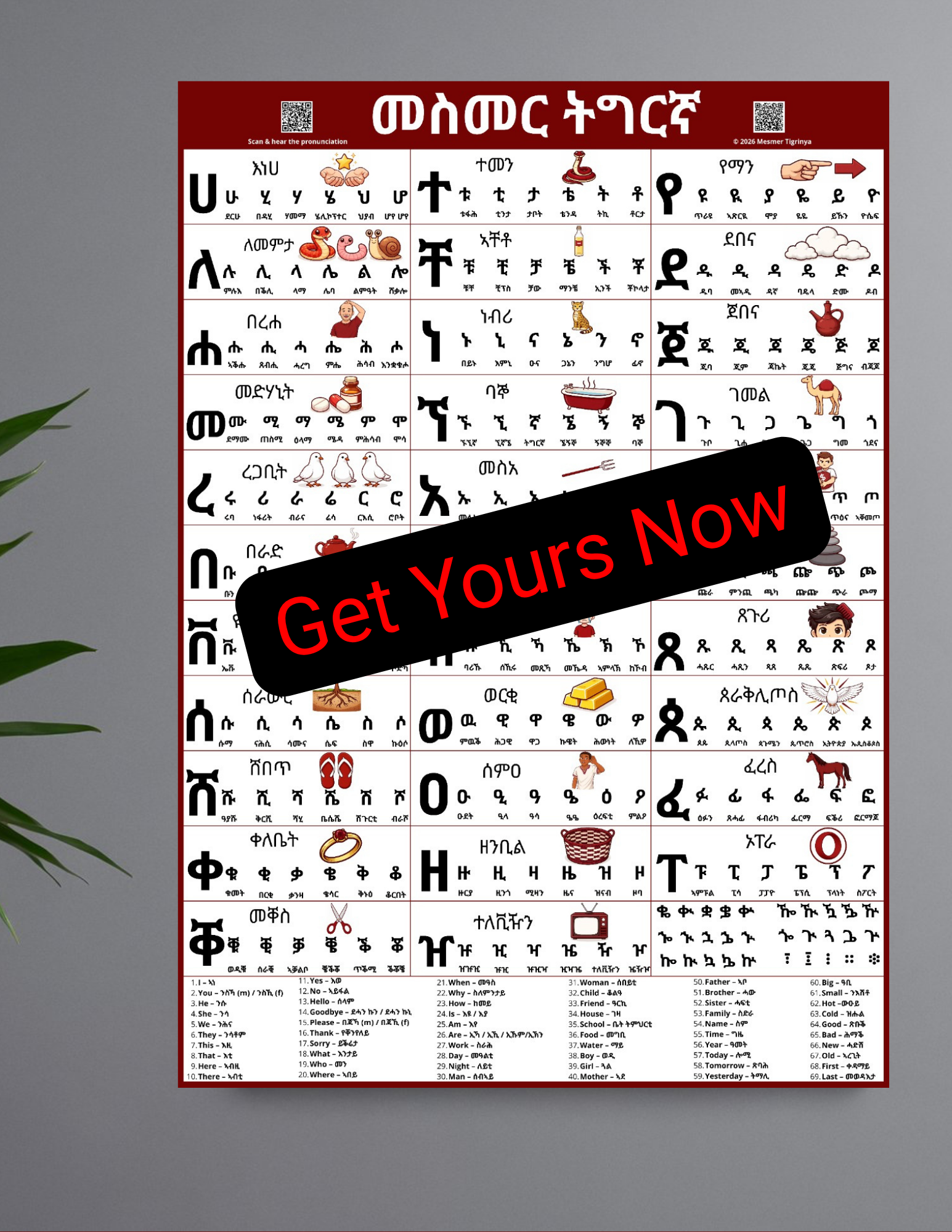Tigrinya Alphabet Poster